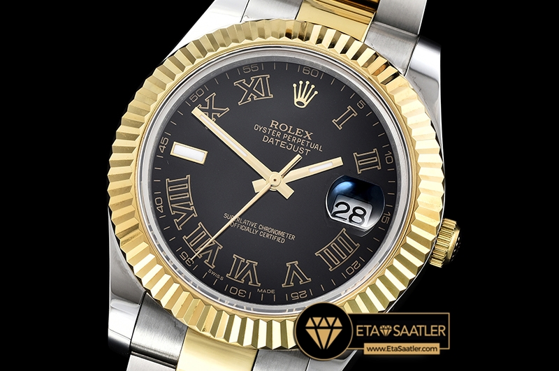 R2DJ0203E - DJ2 41mm Oyst Flt YGSS Blk Roman BP A3136 Mod 01.jpg modelleri R2DJ0203E - DJ2 41mm Oyst Flt YGSS Blk Roman BP A3136 Mod - 01.jpg